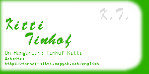 kitti tinhof business card